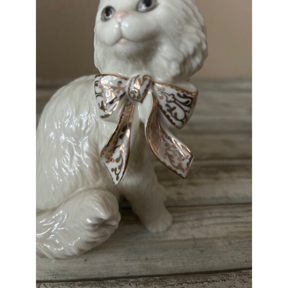 Lenox Sitting Pretty Cat Figurine Classic Cat Collection Ivory Bone China 6" H - Picture 9 of 12